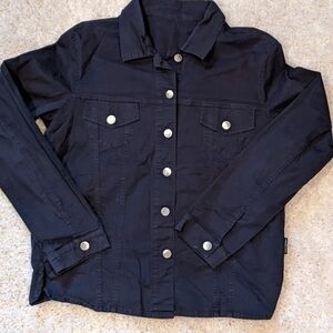 Averardo Bessi Button Front Jacket Black Cotton/Lycra Large 🖤🖤